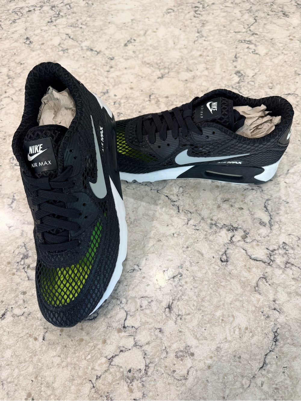 Size 8M/9.5W - Nike Air Max 90 Ultra BR Plus Black Volt - 810170-002